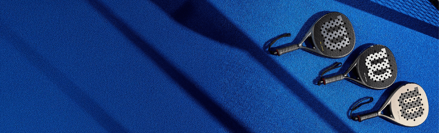 Padel rackets on court